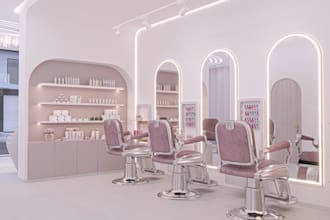 rebrand 3d spa shop,render retail store, cgi,commercial store, salon walkthrough