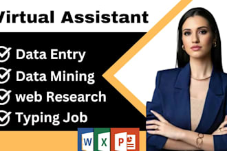 do data entry, web research, data collection, excel work, data entry