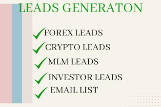 targeted forex leads, investors leads, verified crypto email list, mlm leads