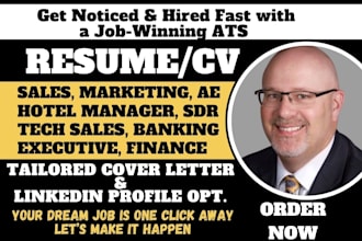 revamp resume for sales, hotel manager, tech sales, finance, executive resume ae