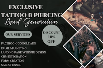 generate high quality tattoo leads piercing leads tattoo website