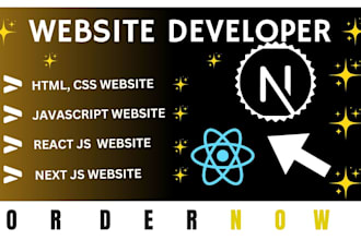 do website development front end web developer, lovable HTML CSS, react next js