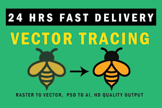 do vector tracing, recreate logo HD quality in 24 hrs