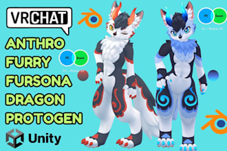 create 3d model vr chat avatar furry model vrc avatar vr character fursona avi