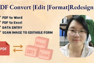 convert PDF files to word, excel,document forrmat and edit