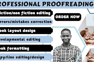 do proofread edit format copy developmental edit fiction novel non fiction book