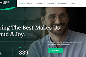 design recruitment website, hiring consultancy, job staffing agency on wordpress