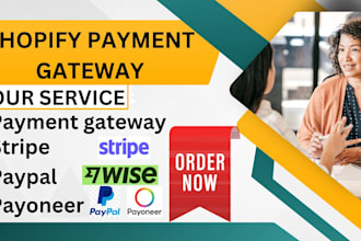 integrate shopify payment gateway paypal wise stripe payoneer to website
