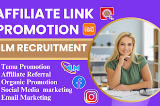 promote my affiliate link,MLM recruitment,temu, MLM referral promotion clickbank