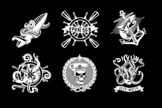 design high quality nautical logo with free source file