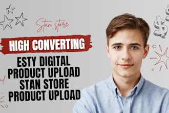setup stan store, etsy digital product, stan store products upload