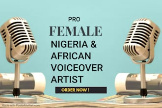 model and record a professional female voice over for your product