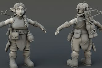 create 3d realistic superhero character model kenner action figure for 3d print