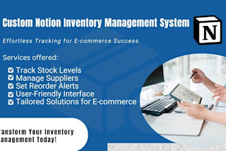 do custom notion inventory management dashboard for ecommerce as notion expert