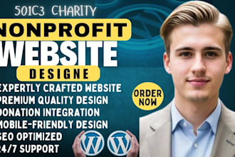 create wordpress non profit website, charity ngo, nonprofit