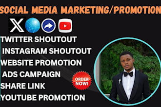 promote, shoutouts, share links to USA, UK, canada audience on twitter, ig,yt,fb