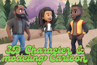 do 3d cartoon character animal people modeling and animation