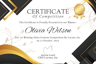 design any kind of certificates and award certificate