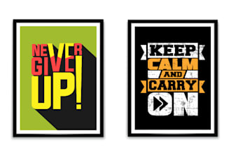 design typography poster, printable canvas wall art or sticker