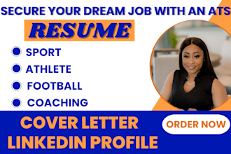 craft ats formatted sport, athlete, football coaching resume and cover letter