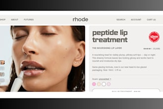 design profitable peptide lip treatment website peptide lip ecommerce wix store