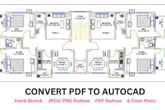make submission drawings,draw survey data in autocad convert pdf to cad or dwg