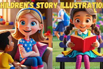 illustrate children story book illustration, children story book illustration