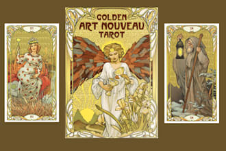 illustrate tarot card art decor vintage poster tarot card in art nouveau style