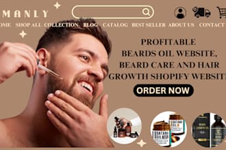 design beards oil shopify store hair care store and website
