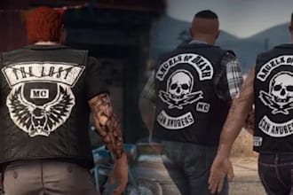 create custom fivem mc kuttes, mc patch, mc cuts with ranks and side rockers
