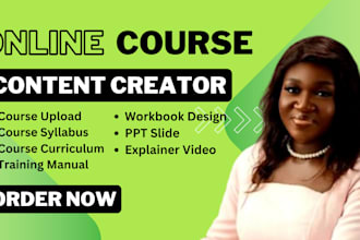 create online course, course workbook, curriculum, whiteboard video course