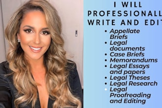 professionally write your appellate briefs, legal content and documents