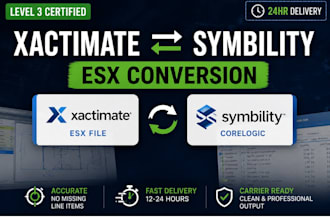 do xactimate and symbility estimates and conversion