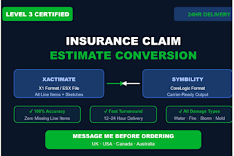 do xactimate and symbility estimates and conversion