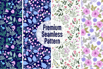 create unique seamless pattern designs for fabric, print and digital use