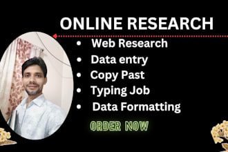 do online research,typing job,data collection and web research