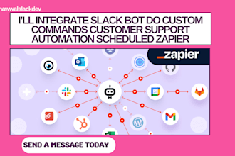 integrate slack bot do custom commands customer support automation scheduled zap