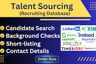 do talent sourcing and prepare recruiting database using linkedin recruiter