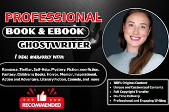 be your writer for fiction and nonfiction books and ebooks