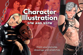 draw stylized illustration for characters, oc sfw and nsfw