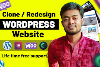 duplicate copy clone website or redesign wordpress website in elementor