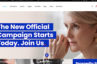 political campaign website ngos, charity, donation funraising, wordpress website