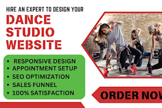 design dance class hiphop yoga dance acting art music studio wordpress website
