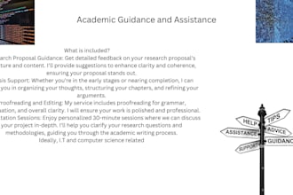 provide guidance, consultation and  proofreading for academic writing