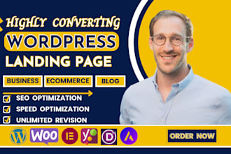 design responsive wordpress landing page for your service or product campaign