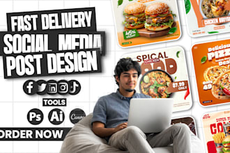 design restaurant food posts for facebook and instagram