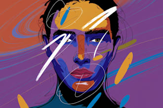 draw illustration expressionism portrait, abstract art