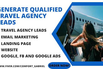 travel booking insurance agency leads generation via ads landing page website