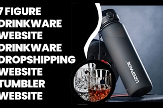 design 7 figure drinkware website drinkware dropshipping website tumbler website
