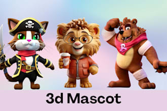 design custom 3d mascot 3d character modelling 3d mascot animation for branding